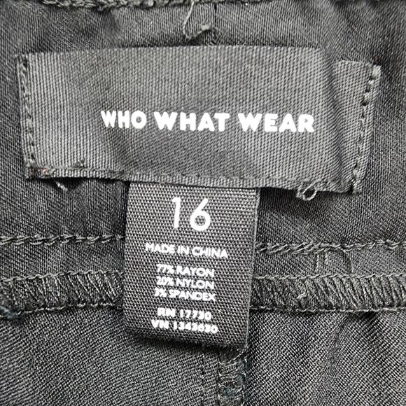 Who What Wear Pants Womens 16 Black High Rise Cropped Pull On Stretch Office - Picture 3 of 9
